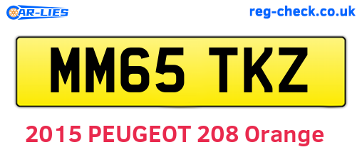 MM65TKZ are the vehicle registration plates.
