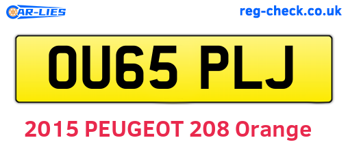 OU65PLJ are the vehicle registration plates.