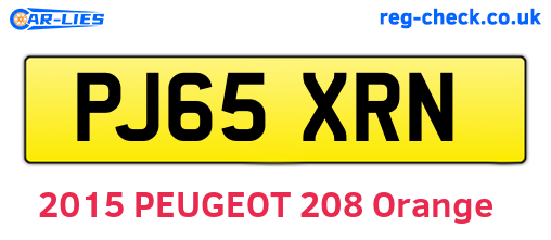 PJ65XRN are the vehicle registration plates.
