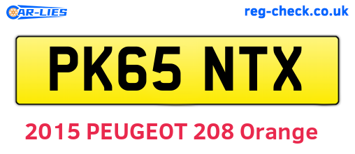 PK65NTX are the vehicle registration plates.