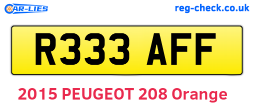 R333AFF are the vehicle registration plates.
