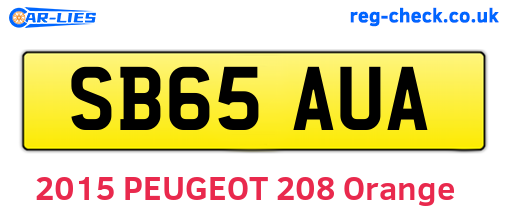 SB65AUA are the vehicle registration plates.