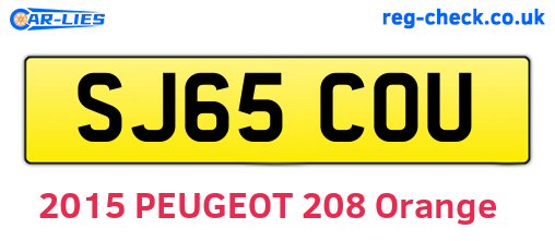 SJ65COU are the vehicle registration plates.