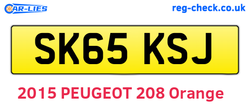 SK65KSJ are the vehicle registration plates.