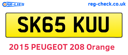 SK65KUU are the vehicle registration plates.
