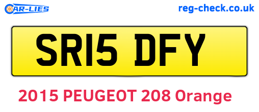 SR15DFY are the vehicle registration plates.