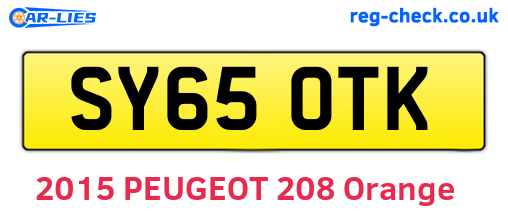 SY65OTK are the vehicle registration plates.