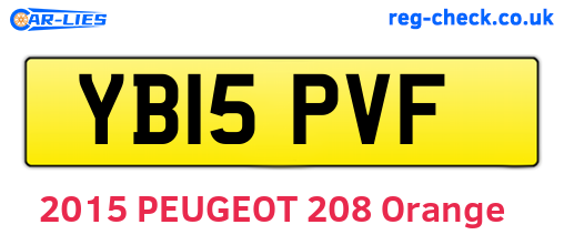 YB15PVF are the vehicle registration plates.