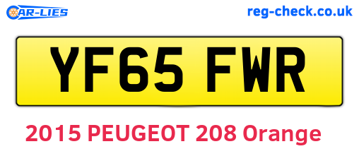 YF65FWR are the vehicle registration plates.