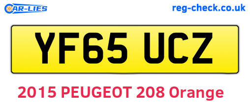 YF65UCZ are the vehicle registration plates.