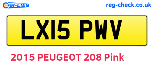 LX15PWV are the vehicle registration plates.