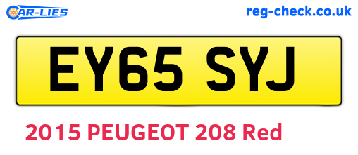 EY65SYJ are the vehicle registration plates.