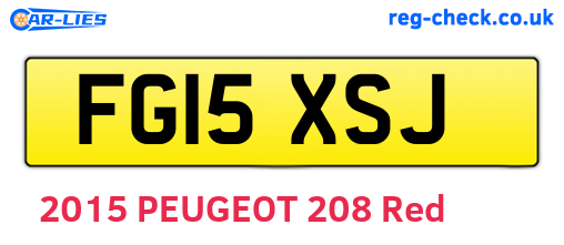 FG15XSJ are the vehicle registration plates.
