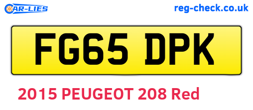 FG65DPK are the vehicle registration plates.