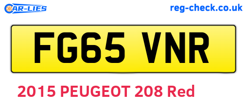 FG65VNR are the vehicle registration plates.