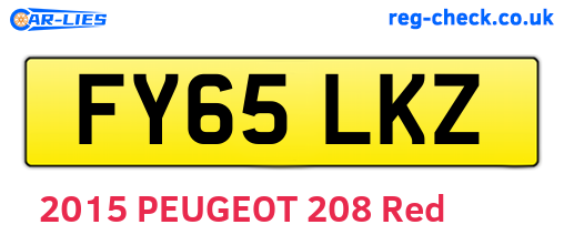 FY65LKZ are the vehicle registration plates.