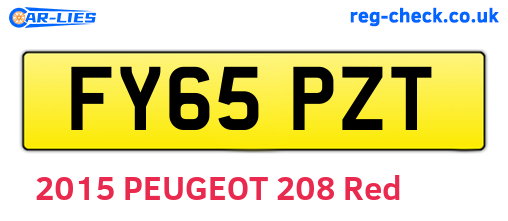 FY65PZT are the vehicle registration plates.