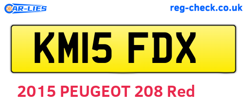 KM15FDX are the vehicle registration plates.