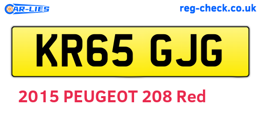 KR65GJG are the vehicle registration plates.