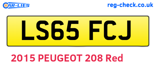 LS65FCJ are the vehicle registration plates.