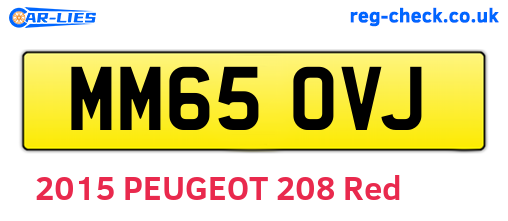 MM65OVJ are the vehicle registration plates.