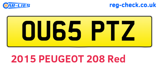 OU65PTZ are the vehicle registration plates.