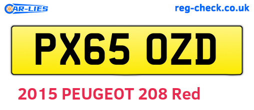 PX65OZD are the vehicle registration plates.
