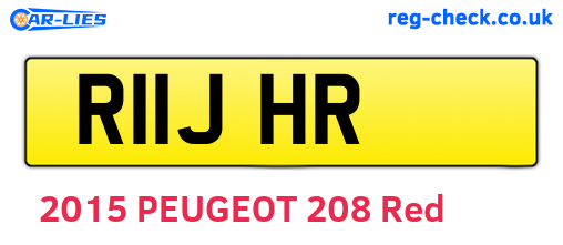 R11JHR are the vehicle registration plates.