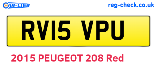 RV15VPU are the vehicle registration plates.