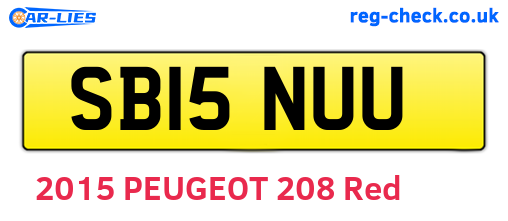 SB15NUU are the vehicle registration plates.