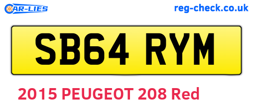SB64RYM are the vehicle registration plates.