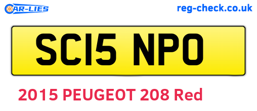 SC15NPO are the vehicle registration plates.