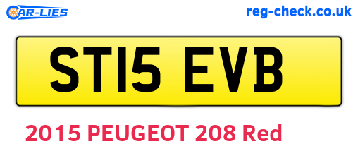 ST15EVB are the vehicle registration plates.