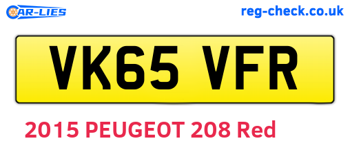 VK65VFR are the vehicle registration plates.