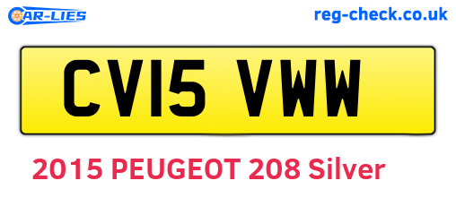 CV15VWW are the vehicle registration plates.