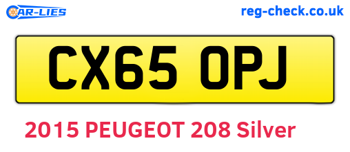 CX65OPJ are the vehicle registration plates.