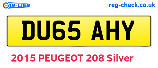 DU65AHY are the vehicle registration plates.