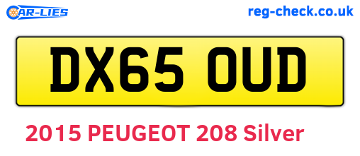 DX65OUD are the vehicle registration plates.