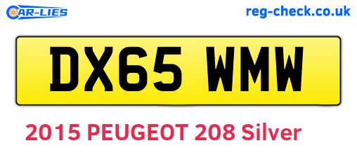 DX65WMW are the vehicle registration plates.