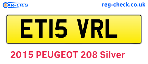 ET15VRL are the vehicle registration plates.