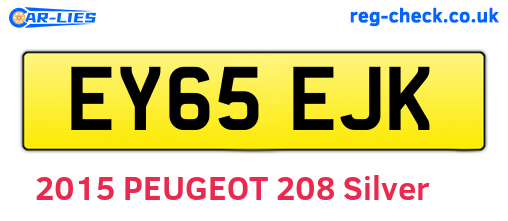 EY65EJK are the vehicle registration plates.