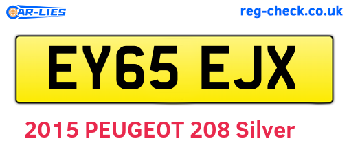 EY65EJX are the vehicle registration plates.