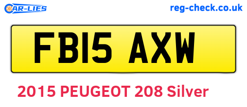 FB15AXW are the vehicle registration plates.