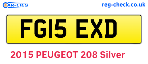 FG15EXD are the vehicle registration plates.