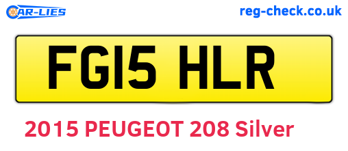 FG15HLR are the vehicle registration plates.