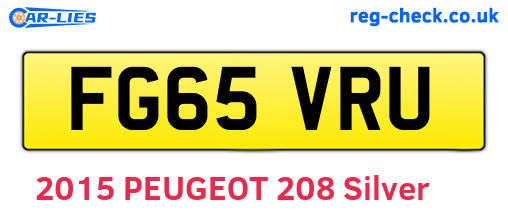 FG65VRU are the vehicle registration plates.