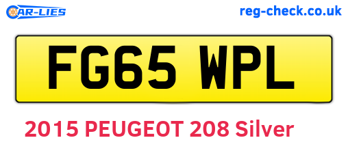 FG65WPL are the vehicle registration plates.