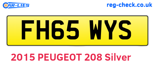 FH65WYS are the vehicle registration plates.