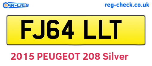 FJ64LLT are the vehicle registration plates.
