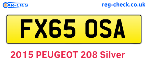 FX65OSA are the vehicle registration plates.